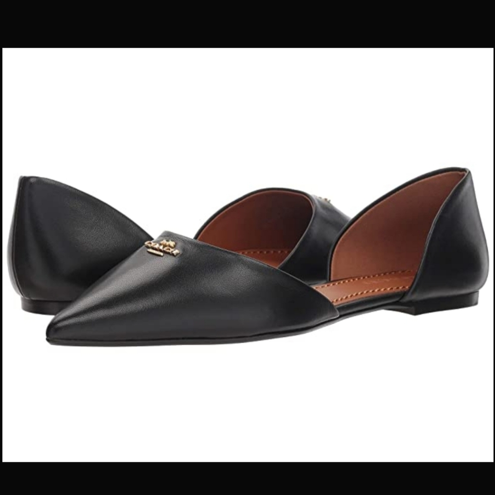 COACH® Leather Pointy Toe Flat